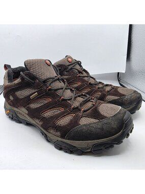 Merrell Moab Mens Size 15 Brown Hiking Shoes Gore-Tex Vibram Soles Durable Outdo